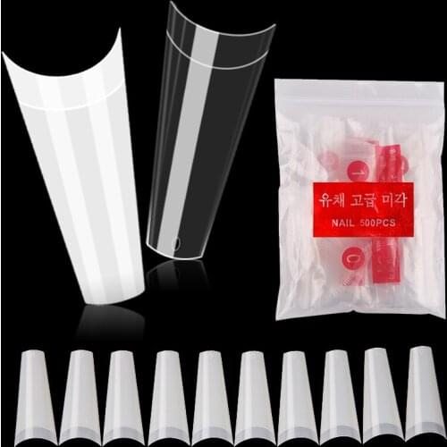 DIOZO 500Pcs Nail TipsClear Natural False Acrylic Nail Tips Detachable Nails UV Gel Manicure False Nails
