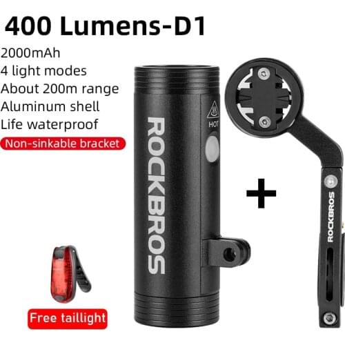 ROCKBROS Bicycle Lamp Rainproof USB MTB Headlight Rechargeable Flashlight Cycling Head LED Front Light Bike Accessories