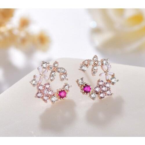 XF-EH034 Womens Fashion Korean Earrings Jewelry for Women Flower Pearl Earrings Gift Earrings for Women 2020