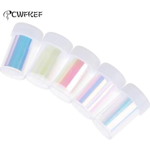Japanese Nail Art Aurora Ice Cube Cellophane Large Colorful Transfer Paper Laser Jewelry Candy Paper DIY 5 Color Sticker