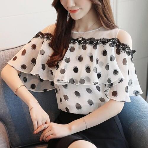 Summer Korean Version Women Sexy Bare Shoulders Blouses Shirts Elegant One Word Collar Tops Blusas All-match MM0215
