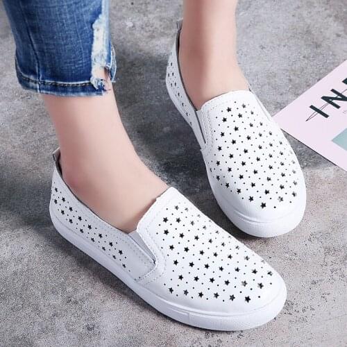 Large Sizes Women Shoes 2021 New Fashion Women Casual Shoes Loafers Leather Breathable Flats Shoes Zapatillas Deportivas Mujer