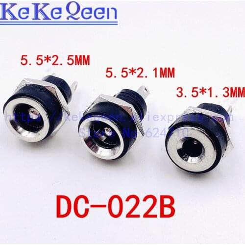 100PCS DC-022B 3A 12v for DC Power Supply Jack Socket Female Panel Mount Connector 5.5mm*2.1mm / 5.5mm*2.5mm /3.5mm*1.3mm DC022B