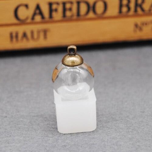 3set/lot 16x4mm glass globe with 8mm cap DIY Glass vial pendant glass wish bottle bubble jewelry craft