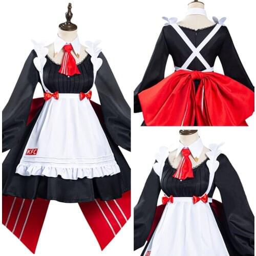Anime Genshin Impact x KFC Noelle Maid Dress Cosplay Costume Halloween Carnival Suit