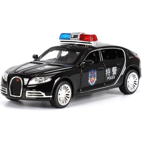 1:32 New Alloy Veyron 16C Galibier Diecast Metal Model police Car with light and pull back Toys For Boys Birthday Gift