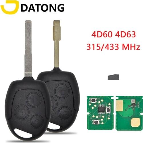 Datong World Car Key For Ford Galaxy Transit Focus Fusion Fiesta Mondeo 315/433Mhz 4D60 4D63 Auto Replace Smart Control Key