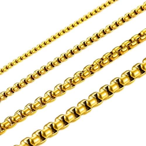 Fashion High Quality Gold Color Stainless Steel Necklace For Women Men Gold Jewelry Chain