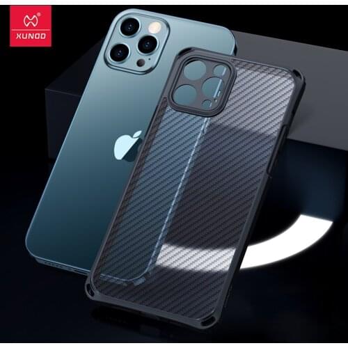For iPhone 11 12 13 Pro Pro Max Case,XUNDD Airbags Bumper Shockproof Shell Carbon Fiber Pattern Back Cover For iPhone 12 Pro Max