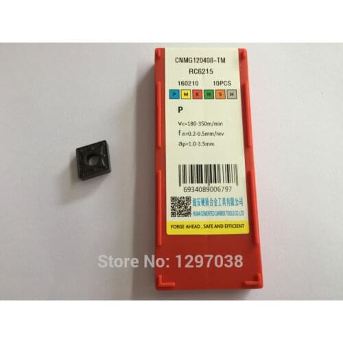 CNC carbide blade CNMG120408-TM RC6215 semi finish machining,high linear velocity continuous cutting Apply to Hard Steel parts