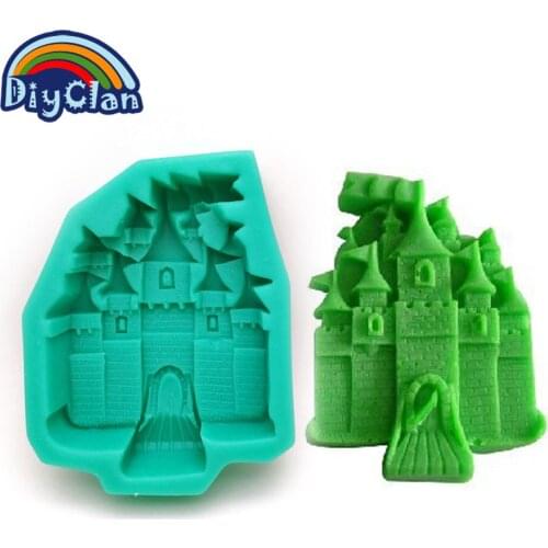DIY Castle Silicone Chocolate Mold For Soap Cake Decorating Pudding Jelly Dessert Mould Alcazar Handmade Soap Mold S0234FZ