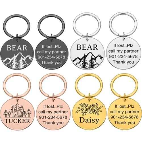 Customized Anti-lost Double-Sided Engraved Pet ID Dog Tags Personalized Dog Collar Accessories Decoration Cat Collars Dog Tags