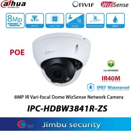 Dahua 8MP IP Camera POE IPC-HDBW3841R-ZS 2.7-13.5MM Built-in IR LED 40M H.265 Codec IP67 IK10 Protection Intelligent Abnormality