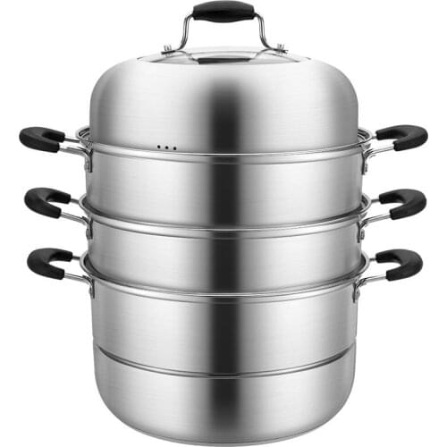304 Stainless steel steamer heightening thickened pot household multi-layer steaming food stewpot saucepan steamed pan