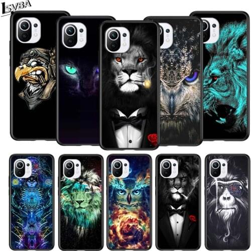 Cool Lion Tiger Monkey eye for Xiaomi Mi 11 10T Note10 Ultra 5G 9 9T SE 8 A3 A2 A1 6X Pro Play F1 Lite 5G Black Phone Case