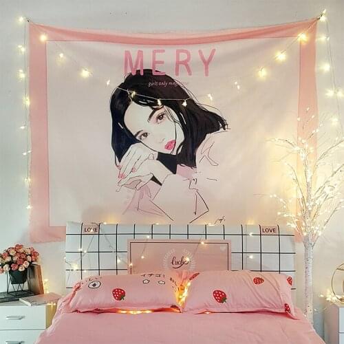 Room Decor Pink Kawaii Wall Hanging Tapestry Backdrop Cloth Living Room Bedroom Blanket Yoga Mat Carpet Beach Towel Home