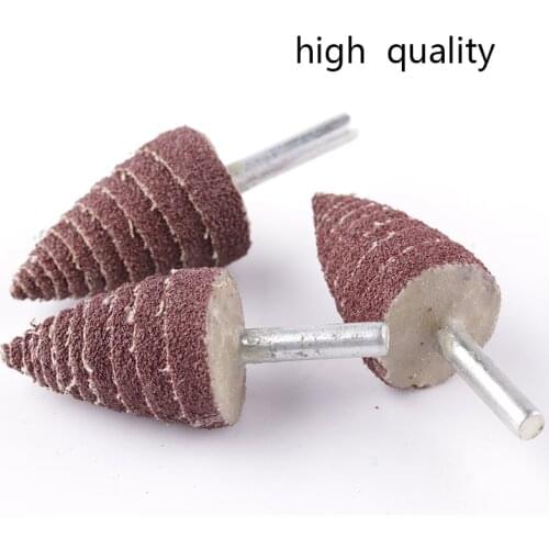 6*20mm 30PCS Tapered cone grinding head Pointed impeller emery cloth grinding head Polished sandpaper Tower sand for drill