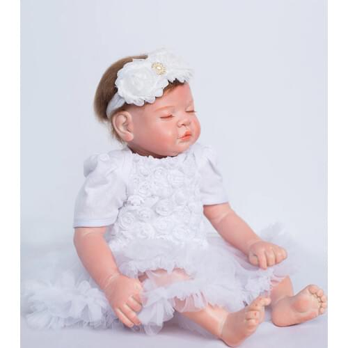 Sudoll About 20" Reborn Soft Silicone Vinyl Doll Handmade Lifelike Newborn Baby Doll Hot Sale
