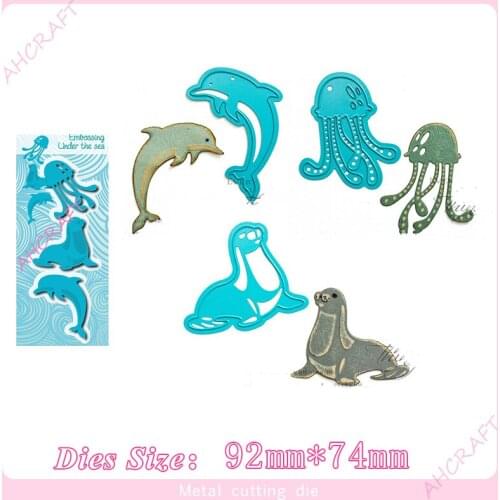 3pcs Dolphin seal and octopus Metal Cutting Dies for diy Scrapbooking Photo Album Decorative Embossing PaperCard Crafts Die2020