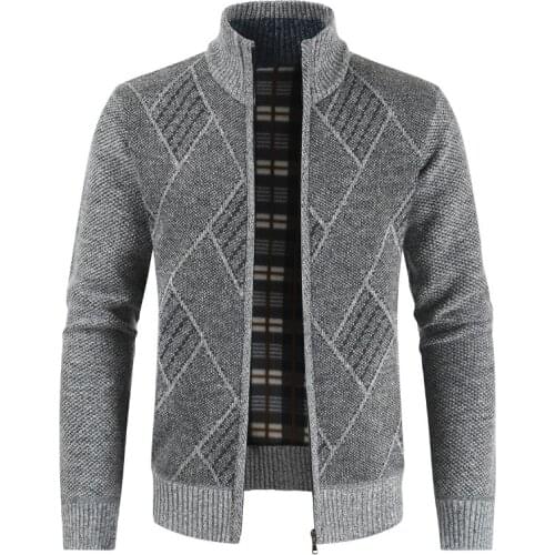 Mens Sweaters Autumn Winter Warm Cashmere Faux Fur Wool Cardigan Coats Zipper Sweaters Jackets Casual Slim Knitwear Sweatercoat