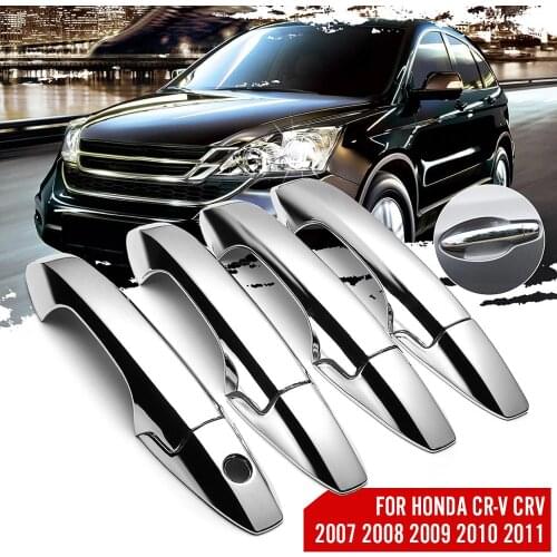 Car Door Handle Frame Sticker For Honda CR-V CRV SUV 2007 2008 2009 2010 2011 Car Styling Chrome Carbon Cover Catch Cap