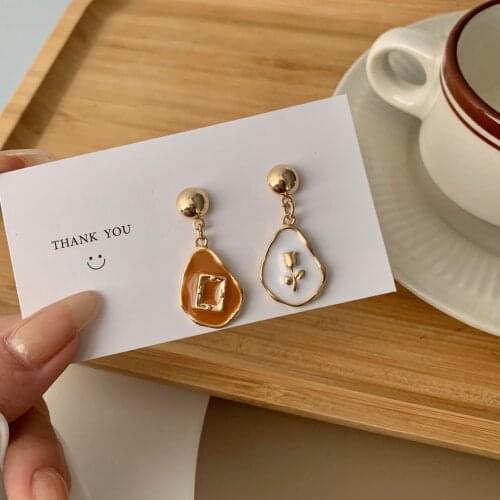 2021 New Classic Glaze Water Drop Shape Dangle Earrings Temperament Womens Jewelry Fashion Vintage Clip On Earrings No Pierced