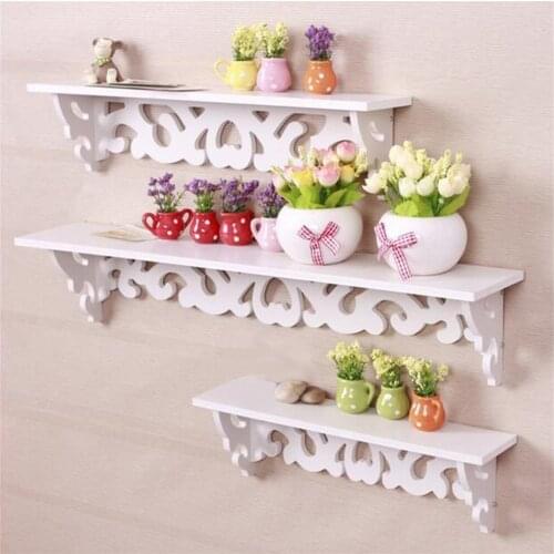 2020 New Arrival M Model White Wooden Carved Wall Shelf Display Hanging Rack Storage Rack Home Decor Drop Shipping