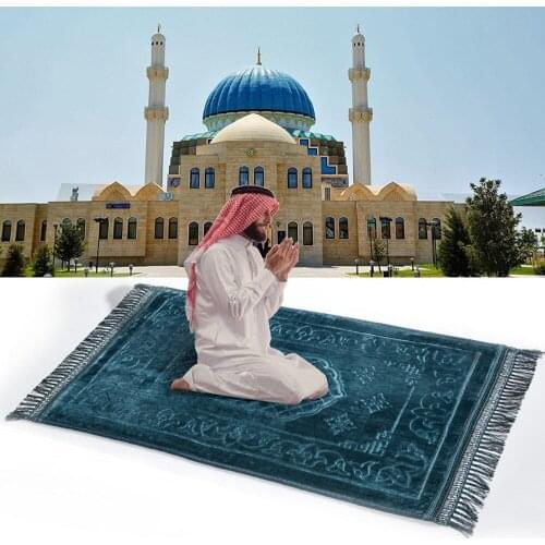 New Muslim Prayer Rug Islamic Carpet Muslim Prayer Tapis De Priere Islam Braided Mat Tassel Retro Blanket Eid Decor Rugs Pattern