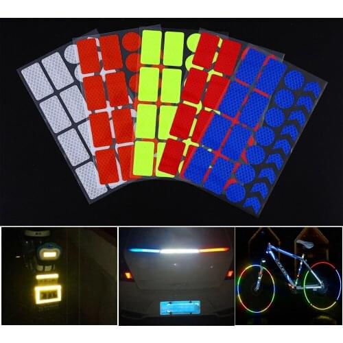 New Reflective Bike Sticker Fluorescent Motor Bicycle Reflector Bike Wheel Rim Night Safty Warning Reflector Film Cycling Decal