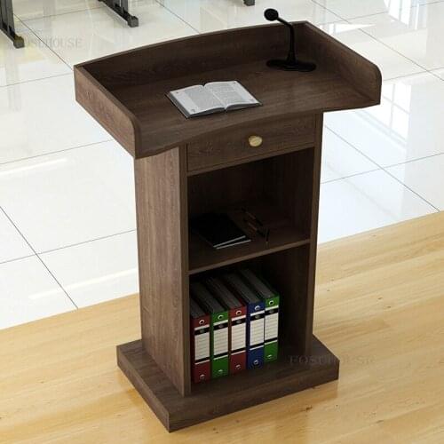 Office Furniture Reception Desks Podium Speech School Church Lectern Pulpit Simple Modern Meeting Room Emcees Desk Book Shelves