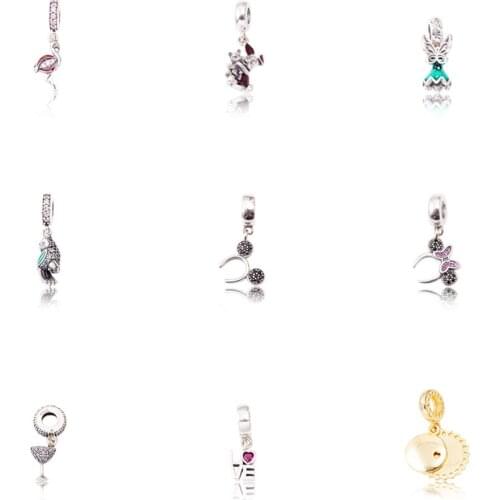 Pendant Bead Charm Authentic 925 Sterling Silver Fit Original Pandora Charms Bracelet Women Jewelry gift JF600217-225
