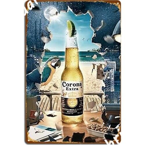 Coronas Extras Beer Poster Metal Plaque Cinema Garage Wall Plaque Club Bar Decoration Tin Sign Posters