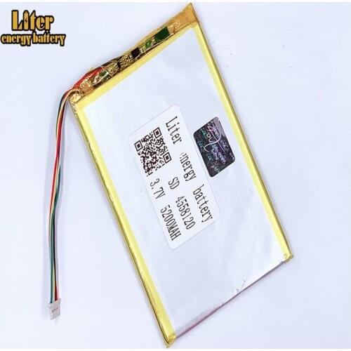 Plug 1.0-5P 4558120 4560120 3.7V 5200mah Tablet PC lipo batteries rechargeable lithium ion polymer