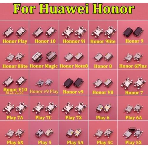 Micro usb jack charging socket for Huawei Honor 7 8 10 V10 V9 9i 8 9 Lite 6 plus magic note8 Play 5 6 6A 6X 5C 5A 5X 7A 7C 7X
