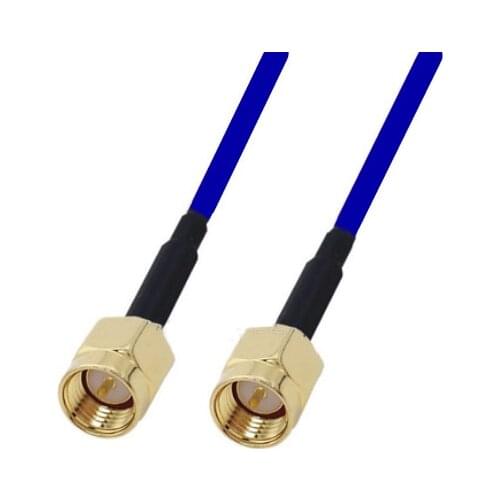 Blue Soft RG142 Double Shielded SMA male to SMA Male Connector RF Coaxial WIFI Antenna Coax Low Loss Cable 50ohm