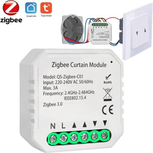 TuYa Zigbee Smart Curtain Module Smart Home Smart Life Voice Control Time setting Work with Alexa Google IFTTT