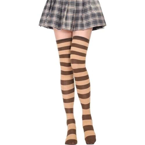 Wide Stripe Sockings Colorful Cosplay Costumes Thigh Highs Stocking Funny Halloween Party Tube-Shaped Girls Women Hosiery Sox