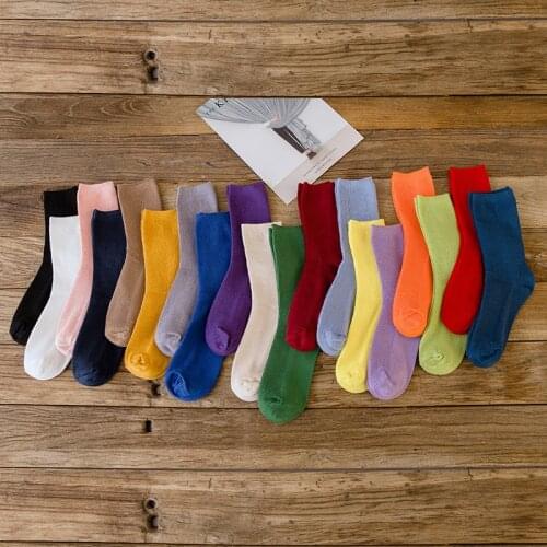 Frilly skateboard socks women streetwear woman calcetines de la mujer skarpetki kobieta skarpety sock white rainbow cotton can