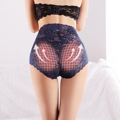 Women Nylon Sexy High Waist Lace Panties Female Underwear Panties Lingerie Lift Breathable Underwear Butt Leisure Lift Hip U2S3