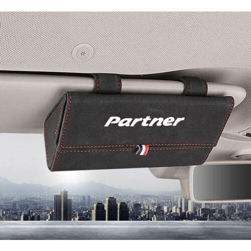 1pc For Peugeot Partner Flocking Car Glasses Box Storage Holder Auto Sunglasses Case Sunglasses Holder Organizer Accessories