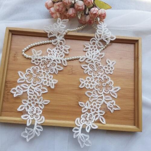 New Lace Flower Car Bone Embroidery Lace Flower Stickers DIY Wedding Shoes Accessories Lace Patch 10piece