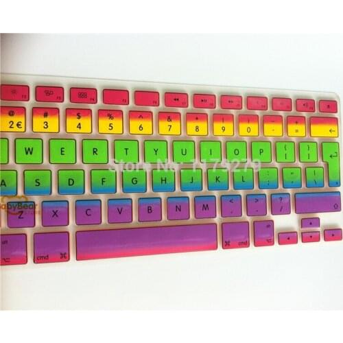 10pcs) Euro Version English Language Alphabet Letter Silicone Keyboard Protective Film Cover Skin for MacBook air Pro13.3" 15