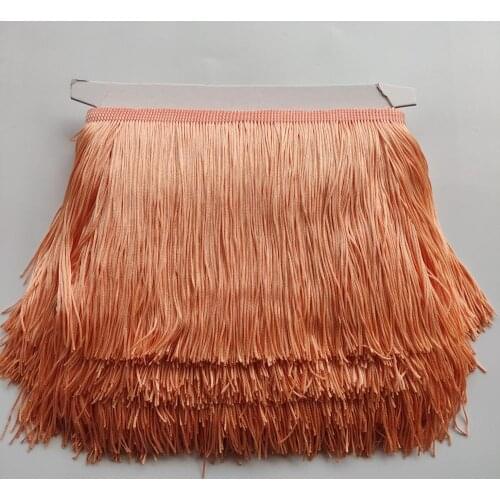 15CM Long 1 Meters Champagne Lace Fringe Trim Polyester Tassel Fringe Trimming For Dress Stage Garment Curtain Accessories
