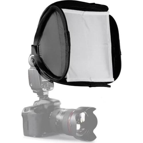 23x23cm Flash Diffuser Light Softbox with White Inner & Outer Light Cloth, Storage Bag, Universal Collapsible Diffuser Softbox