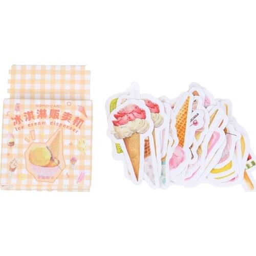 46pcs Cute Pink Ice Cream DIY Diary Craft Stickers Scrapbooking Decor