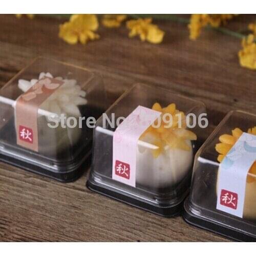 63-80g moon cake trays moon cake packaging boxes plastic bottom transparent cover95-100 sets