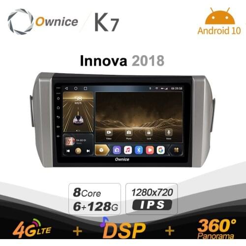 720P K7 Android 10.0 Car Multimedia Radio for Toyota Innova 2018 GPS Video player 6G+128G Quick Charge Coaxial HDMI 4G LTE