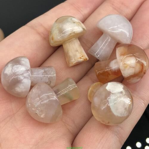 Quartz sakura agate mushroom crystal hand-polished reiki healing