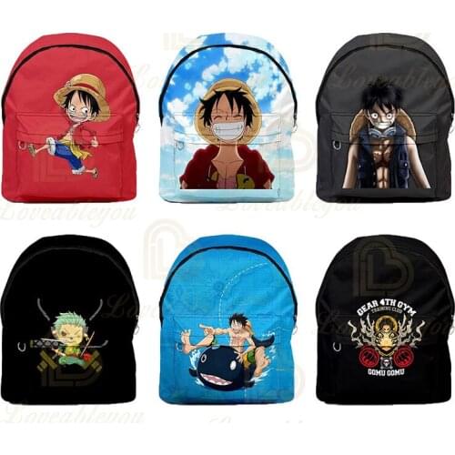 Anime One Piece Monkey D. Luffy 3D Cool Men and Women School Bags Multi Pocket Travel Bags Teenage Backpack Bag