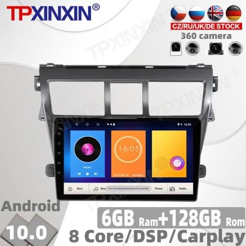 128GB Android 10 For Toyota VIOS 2008 - 2013 Car Radio Multimedia Video Player Navigation GPS accessories Auto 2 din 2din no DVD